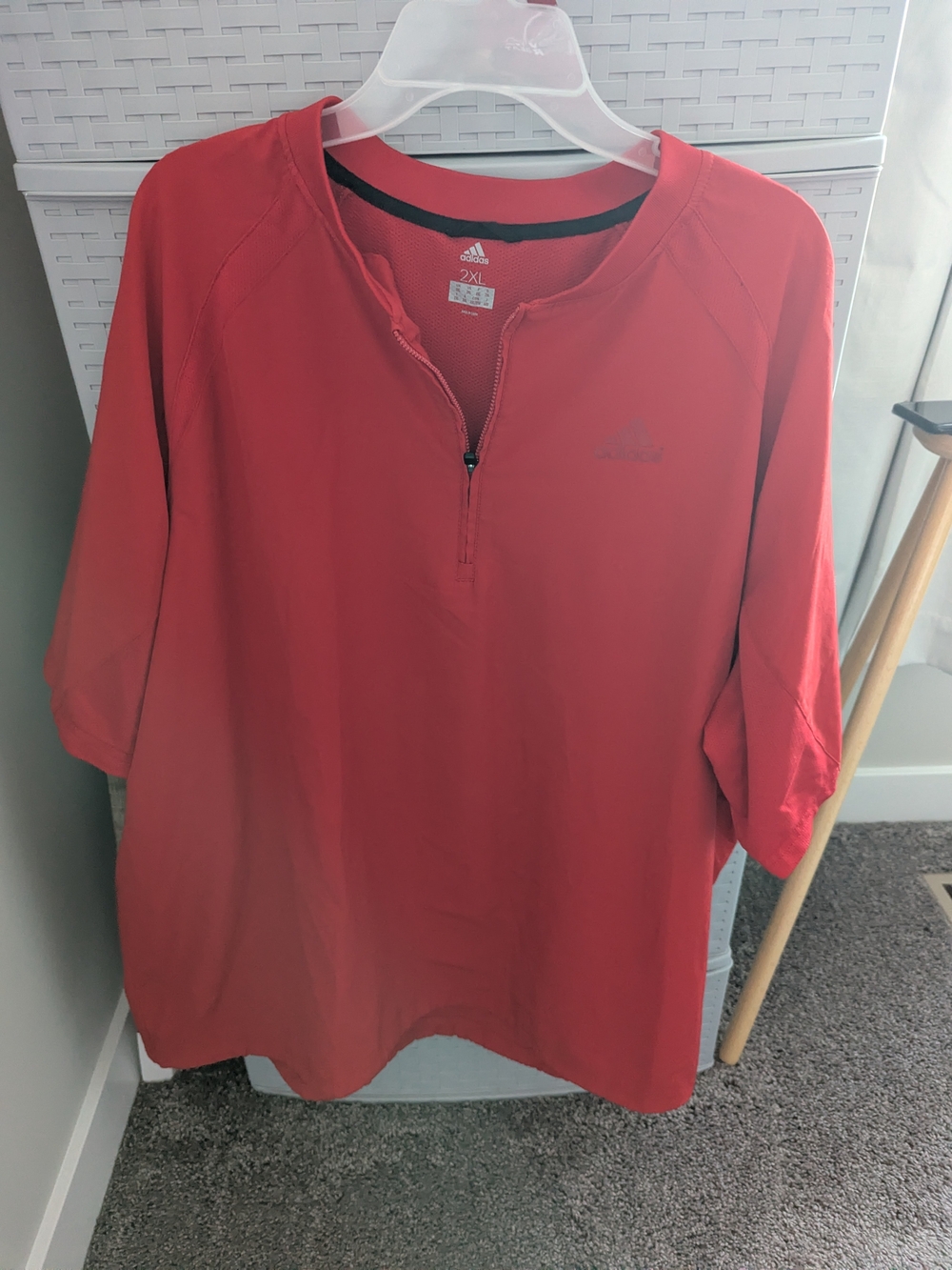 Adidas Men’s Red Half-Zip Performance Shirt